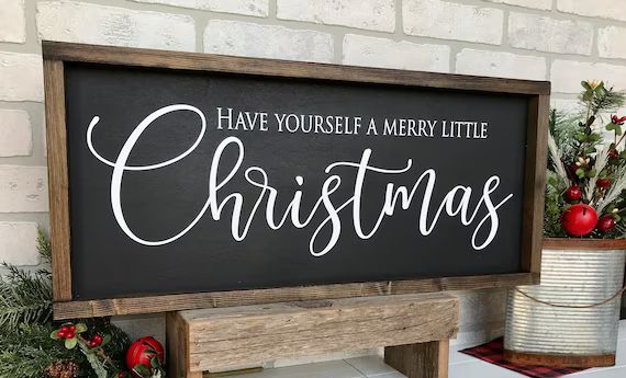 Have Yourself a Merry Little Christmas Rustic Farmhouse Sign - Etsy | Etsy (US)