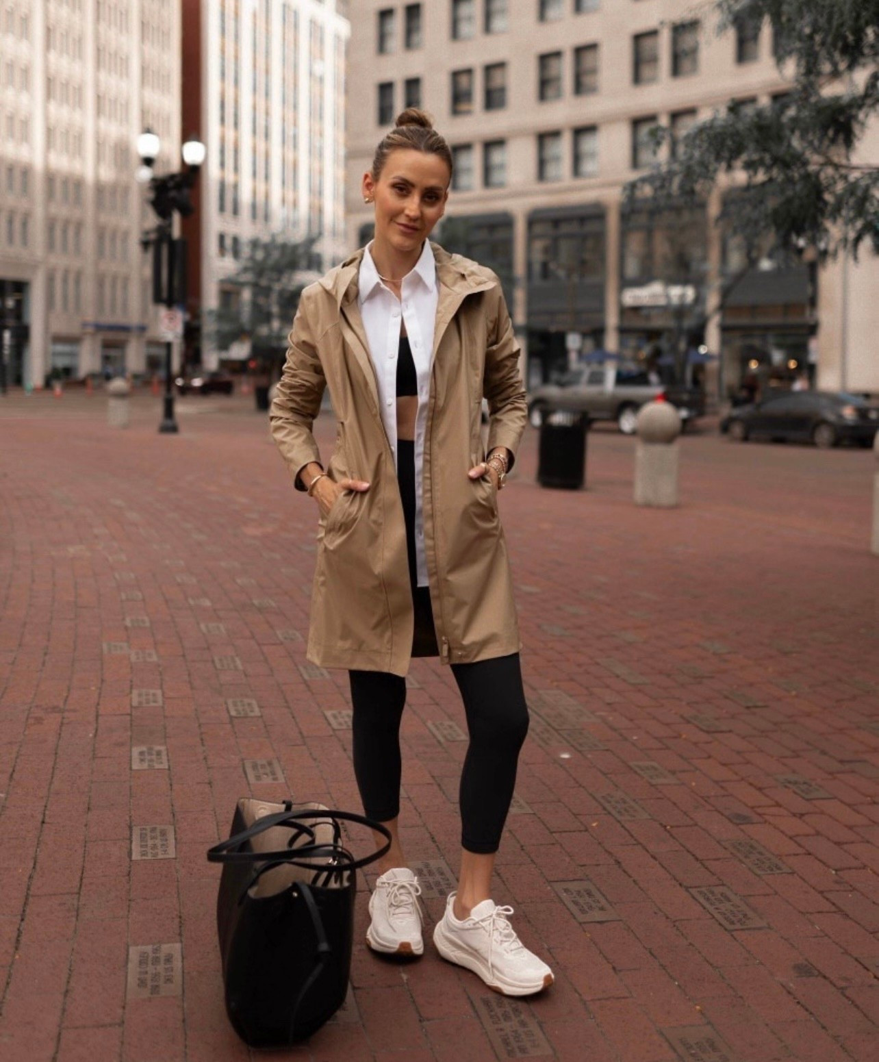 Rainy days, handled ☁️✨ This chic raincoat is the perfect spring layer—polished like a trench but fully waterproof. Comes in so many good colors this season. Also linking this under $60 Amazon bag… such a good designer look for less 🤍

#LTKootd #LTKOver40 #LTKSeasonal