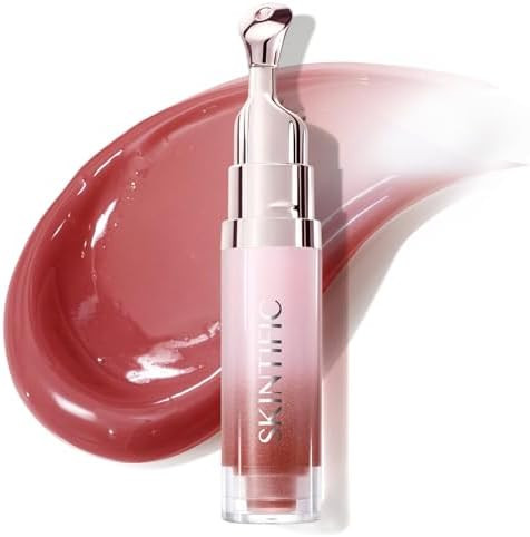 SKINTIFIC Peptide Brightening Lip Serum, Hydrating & Plumping Tinted Lip Gloss, Moisturizing Lip ... | Amazon (US)