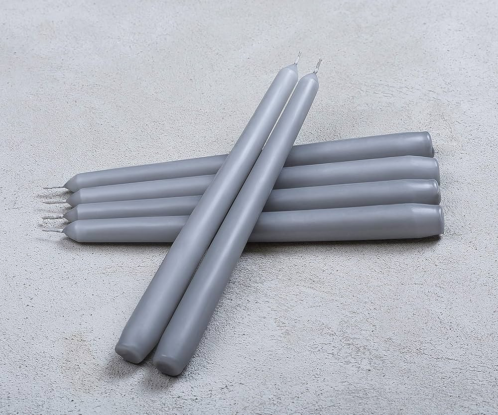 Melt Candle Tall Taper Candles, 10 Pack - Grey Candle Sticks, 10" W/ 8 Hour Burn Time - Dripless,... | Amazon (US)