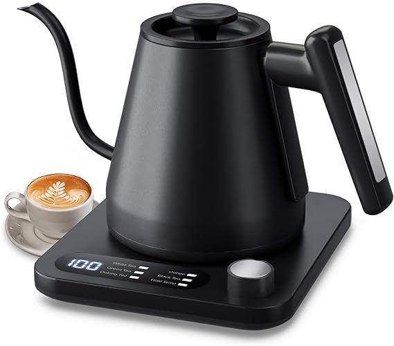 Tisanio Electric Gooseneck Kettle with LCD Display Temperature Control, Pour Over Coffee Kettle &... | Amazon (US)