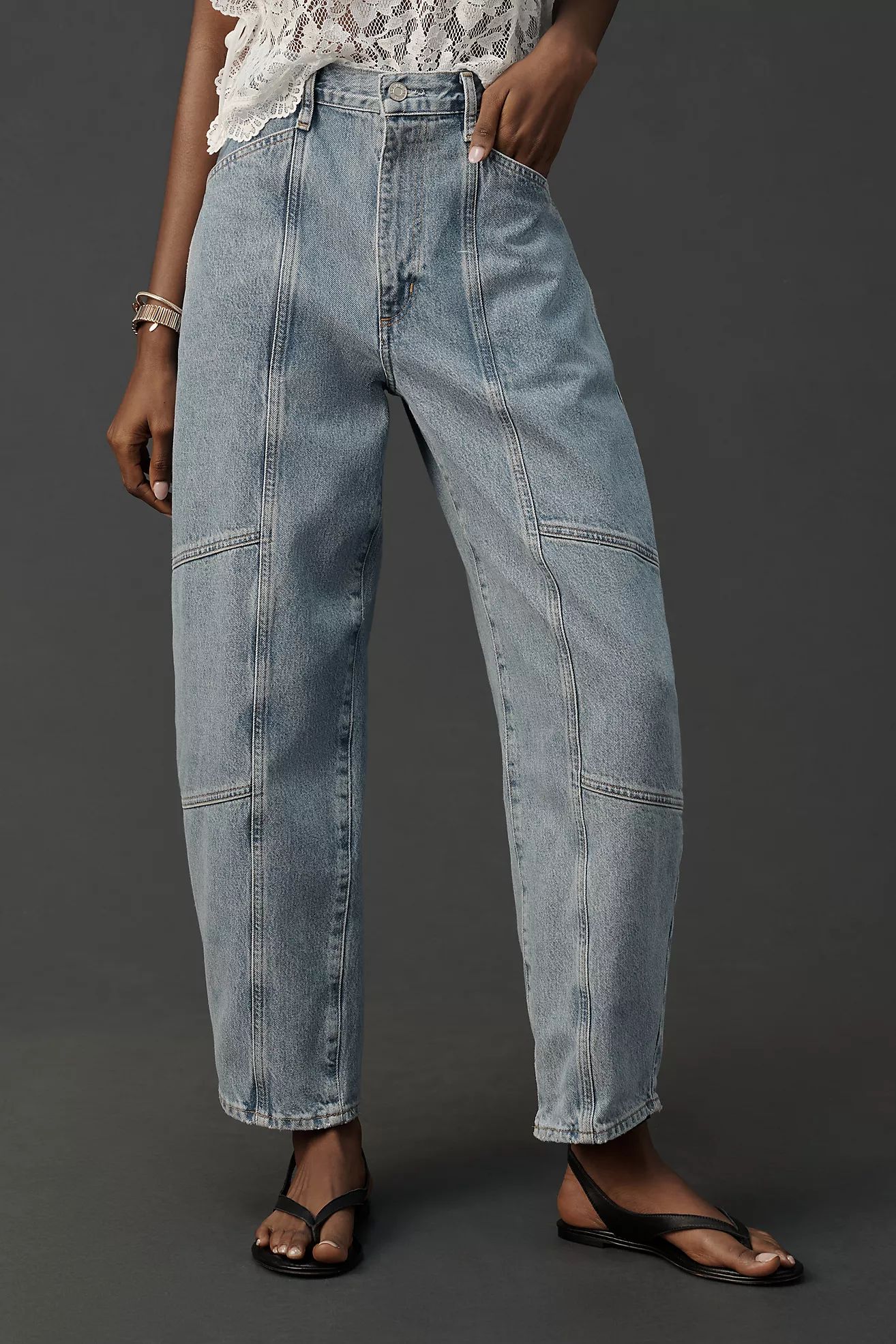 AGOLDE Mara High-Rise Seamed Tapered Jeans | Anthropologie (US)