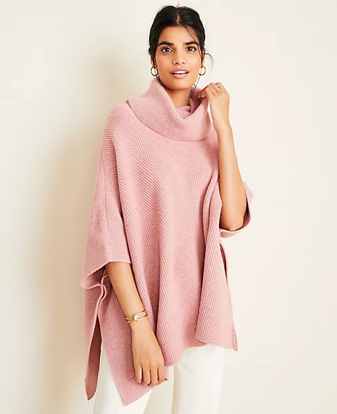 Ribbed Turtleneck Poncho | Ann Taylor | Ann Taylor (US)