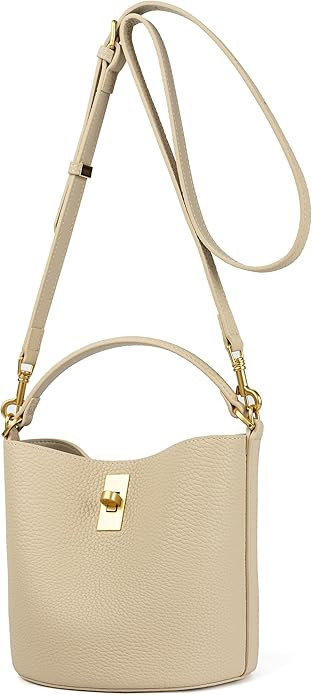 DORIS&JACKY Genuine Leather Top Handle Bucket Bag for Women, Small Designer Crossbody Bags and Ha... | Amazon (US)