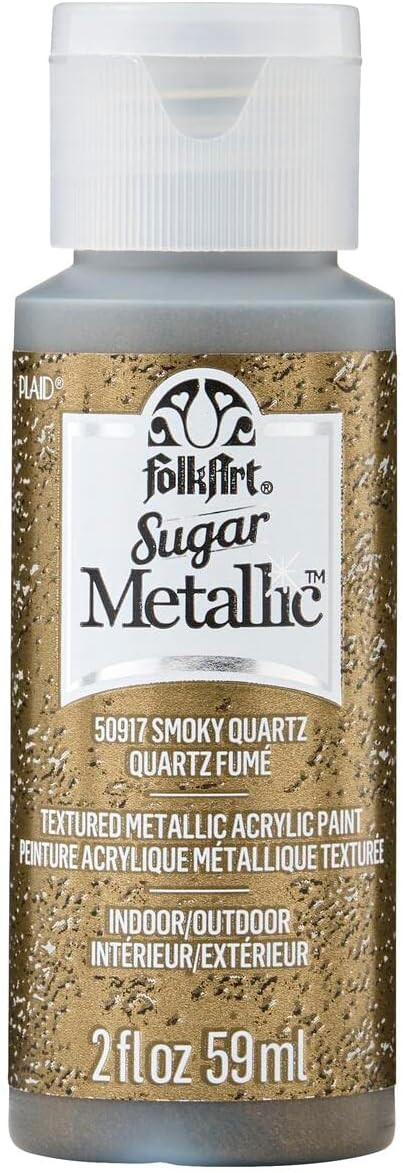 FolkArt Sugar Metallic Acrylic Craft Paint, Smoky Quartz 2 fl oz Textured Paint for Indoor and Ou... | Amazon (US)