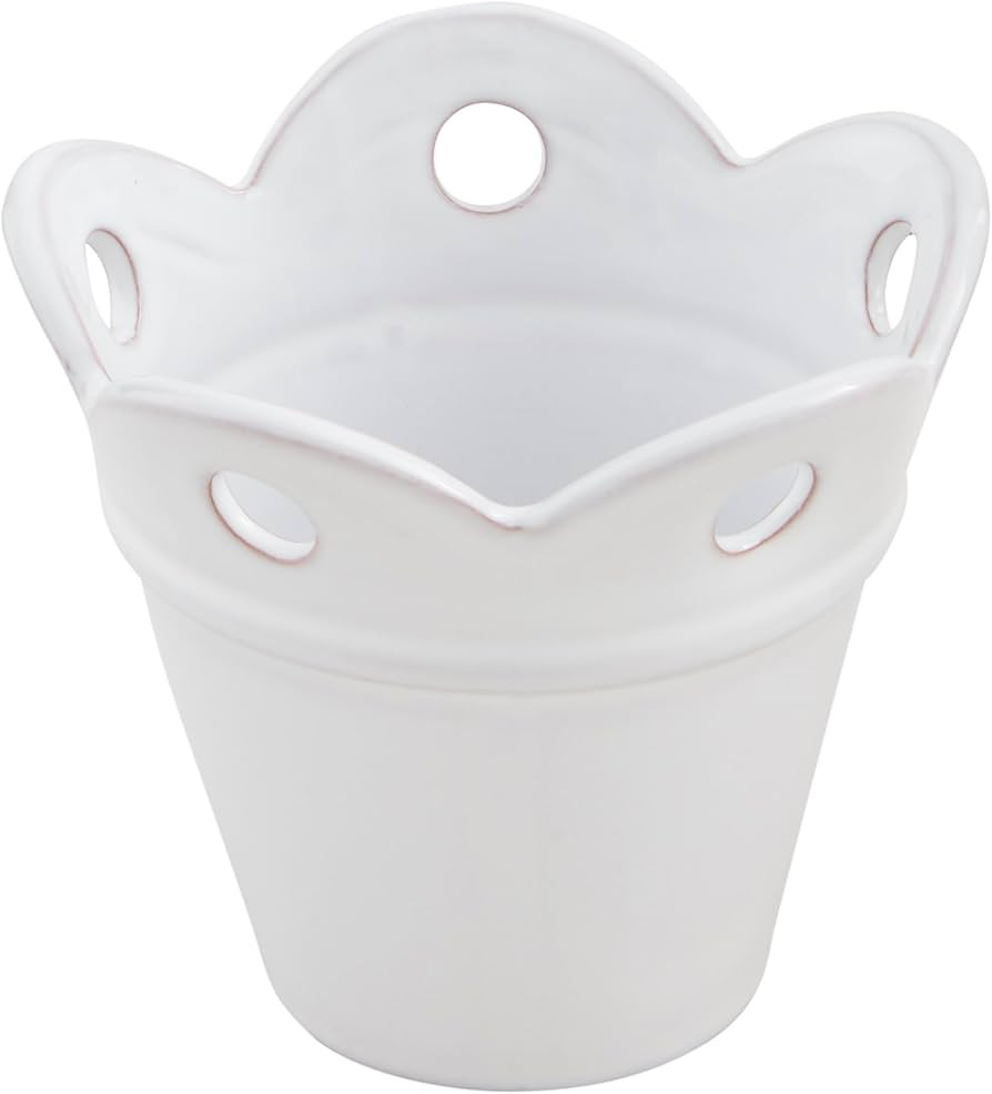 Mud Pie, Small Happy Scallop Pots, 4.5' x 4", WHITE | Amazon (US)
