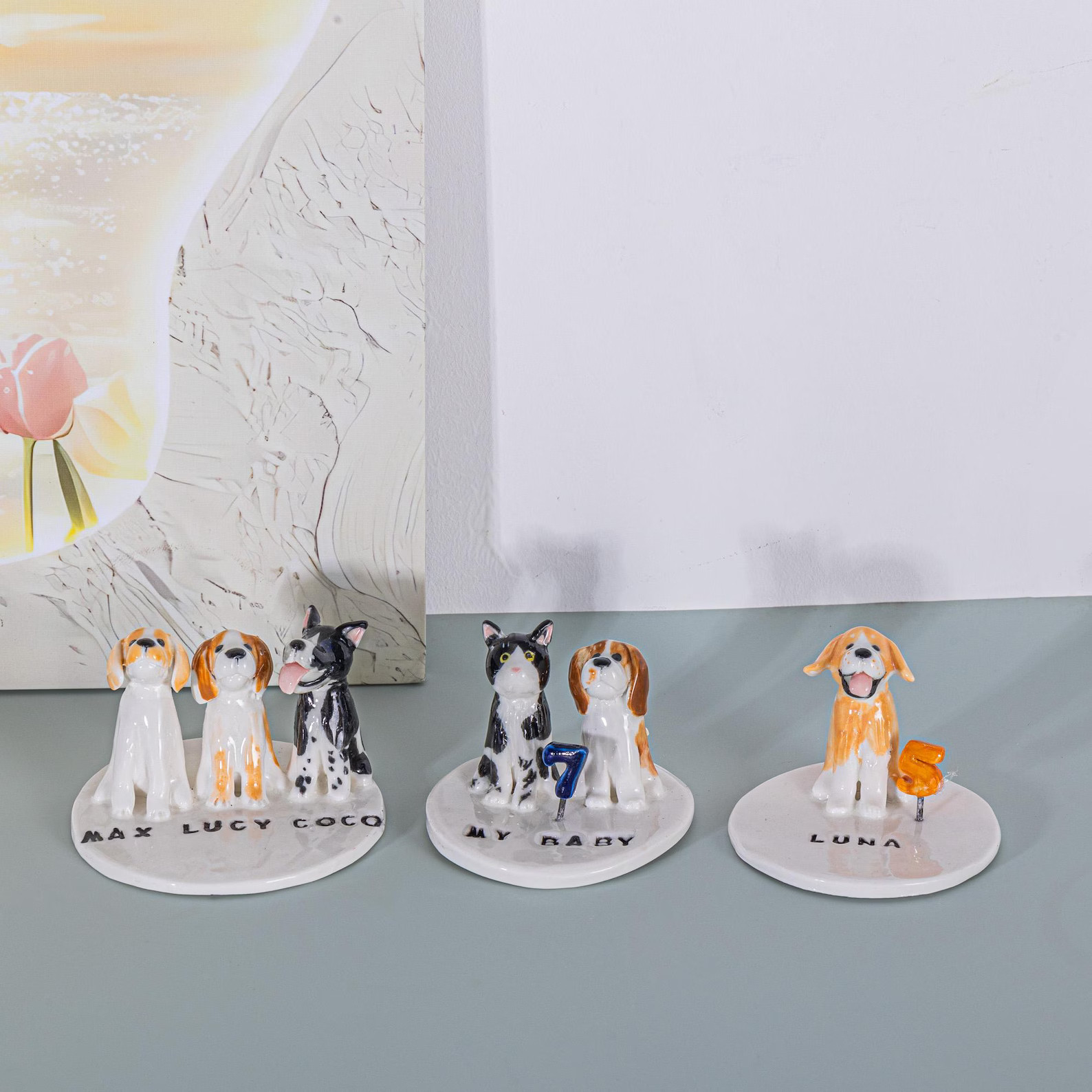 Custom Pet Cake Topper - Handmade Ceramic Wedding Keepsake, Personalized Cat & Dog Ceramic Figuri... | Etsy (US)