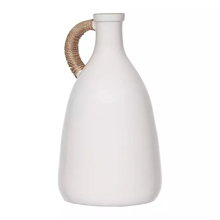 Tall White Jug Vase with Rope Handle | Kirkland's Home