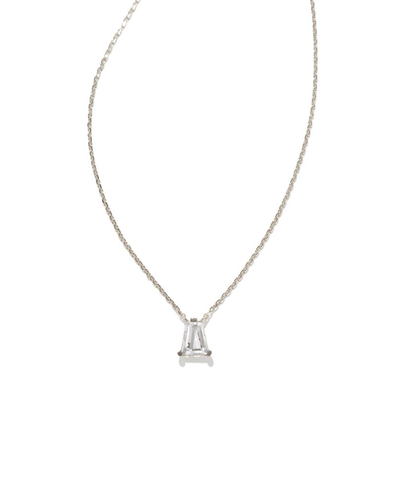 Blair Silver Pendant Necklace in White Crystal | Kendra Scott