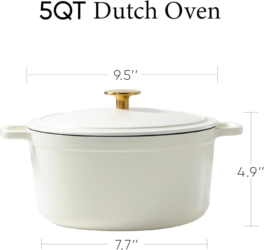 CAROTE 5QT Enameled Cast Iron Dutch Oven Pot with Lid, Heavy-Duty Dutch Oven for Sourdough Bread ... | Amazon (US)