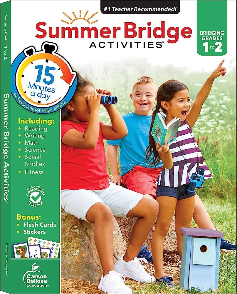 1st Grade Workbooks to 2nd Grade Workbooks, Math, Reading Comprehension, Writing, Science Summer ... | Amazon (US)