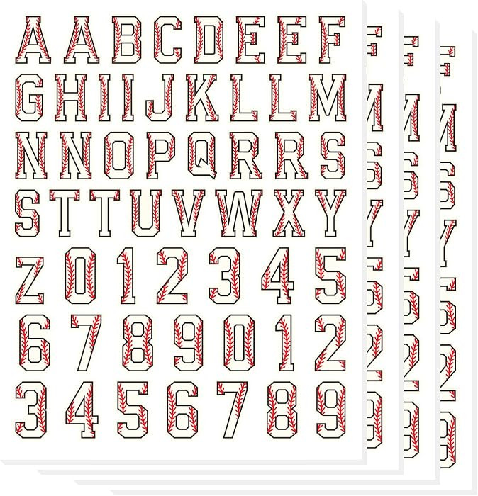 216 PCS 4 Sheets Letters Numbers Baseball Softball Helmet Stickers Name Decal Vinyl Sticker for H... | Amazon (US)