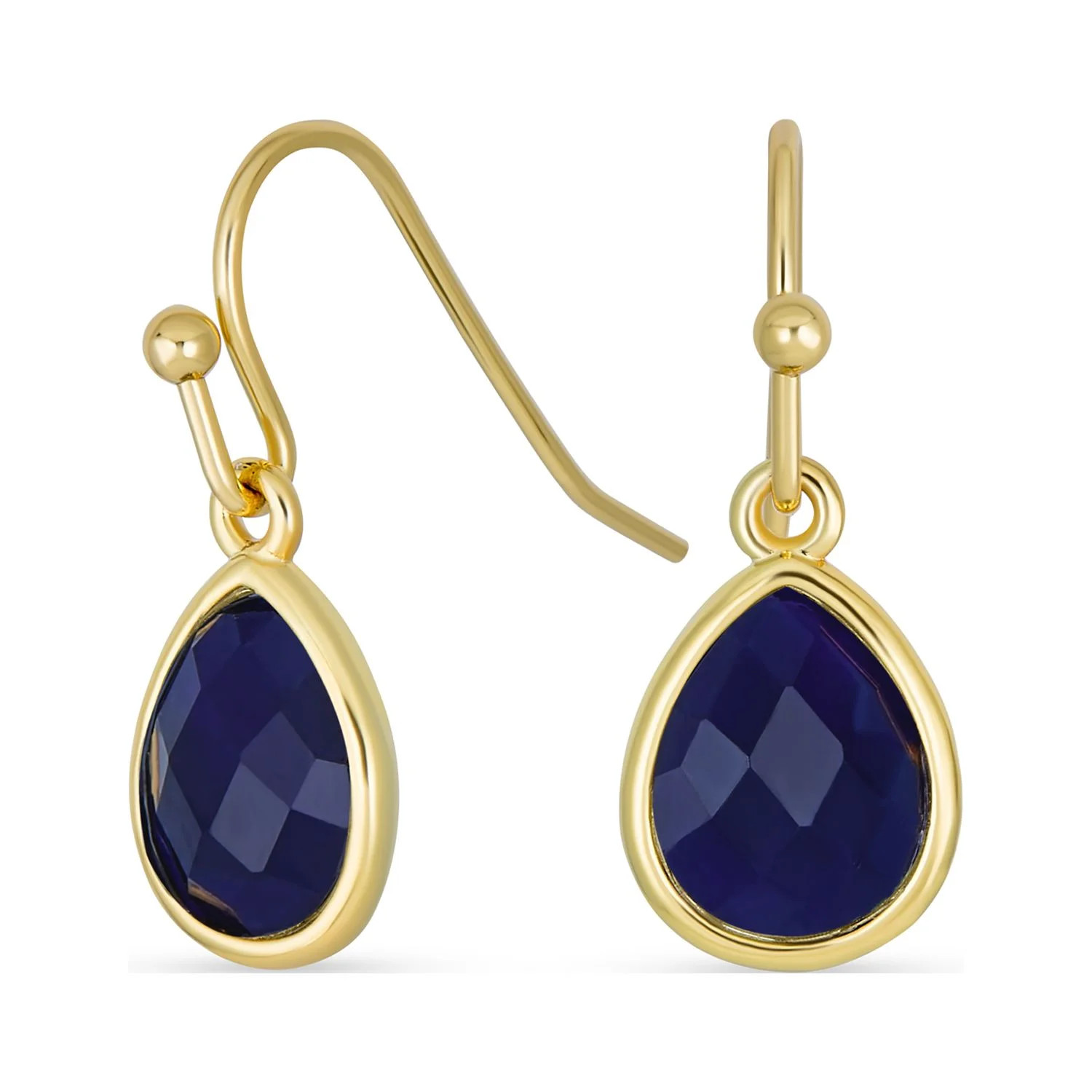Bling Jewelry Womens Navy Dumortierite Teardrop Gemstone Earring Fish Hook Gold Plated - Walmart.... | Walmart (US)