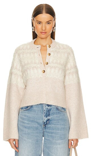 Zabel Fairisle Sweater in Cream & Beige Mutli | Revolve Clothing (Global)