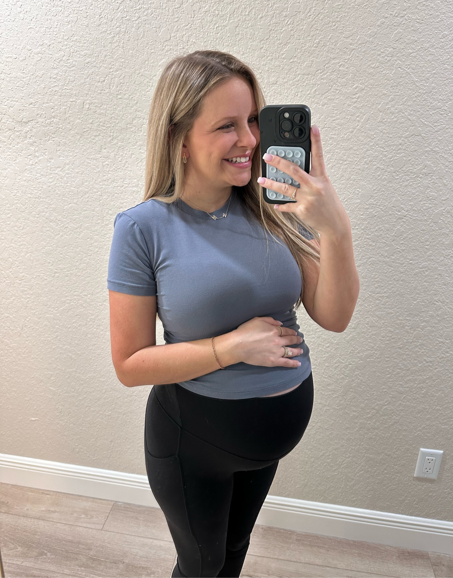 All of my bump fits // lululemon align leggings or align flare pants // skims cotton t shirts // so stretchy & comfy // can wear your normal size // grow with the belly // postpartum // maternity // pregnancy // bump // ootd // mom 

#LTKBump #LTKBaby #LTKFamily