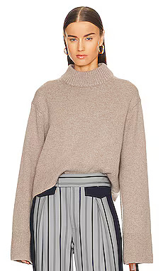 Helsa Pamelia Crew Neck Sweater in Taupe from Revolve.com | Revolve Clothing (Global)