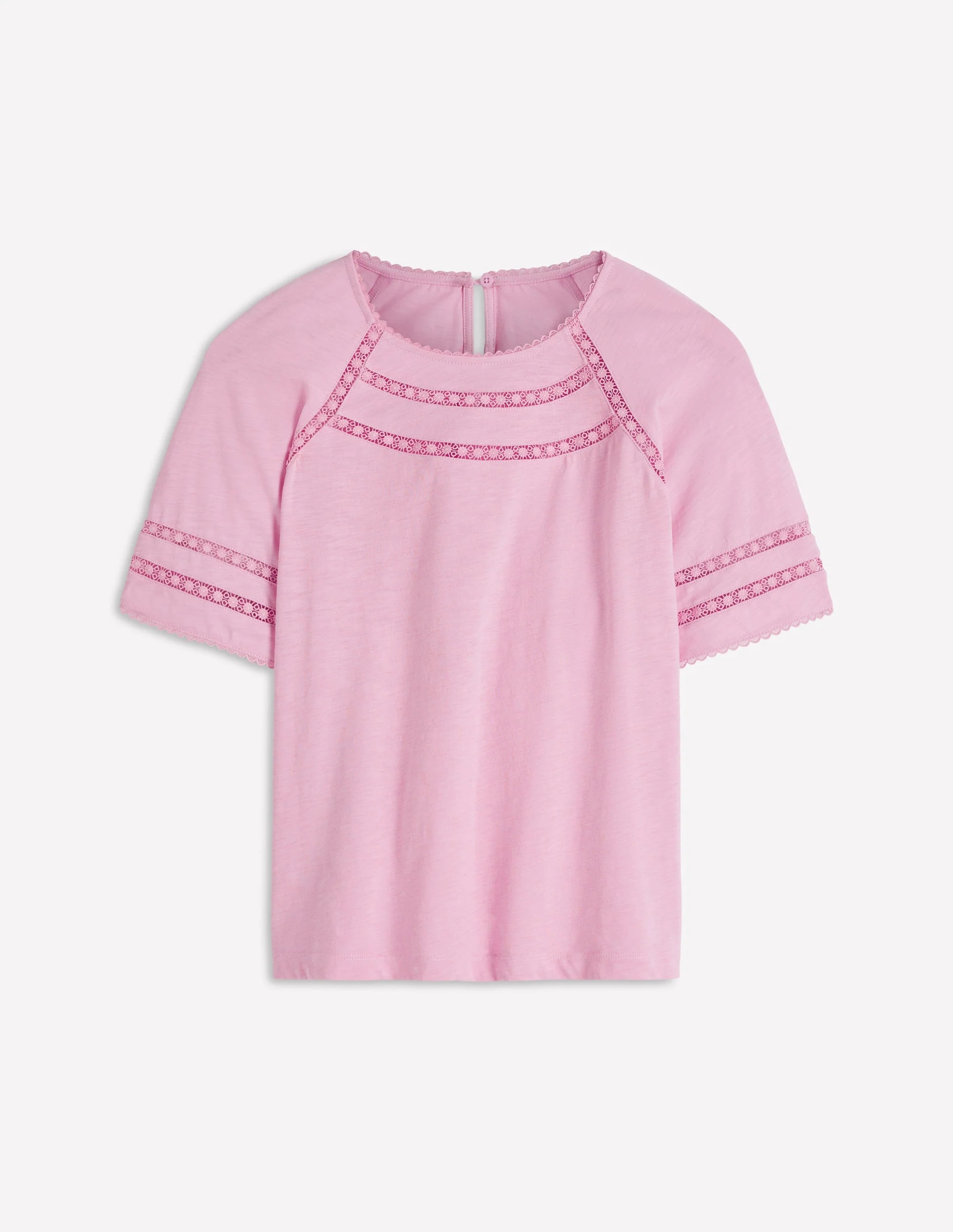 Poppy Trim Crew T-shirt-Pink Dolphin | Boden (US)