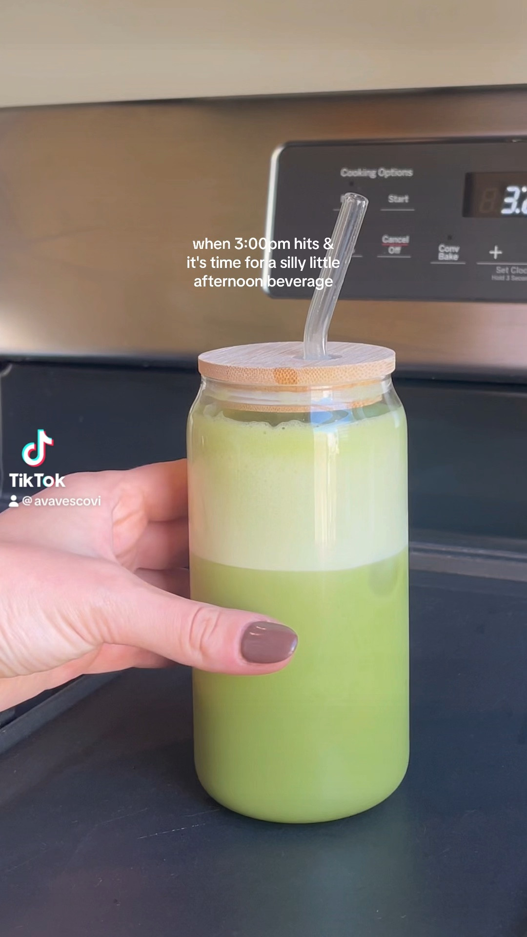 afternoon pick me up | cute glassware | glass cup with lid and straw | iced matcha latte | aesthetic glassware | cute cups with lid and straw 