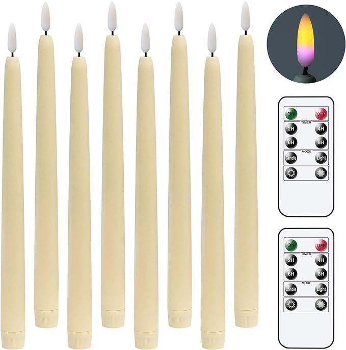 DRomance Flameless Taper Candles Battery Operated with 10-Key Remote and Timer, 3D Wick Real Flam... | Amazon (US)