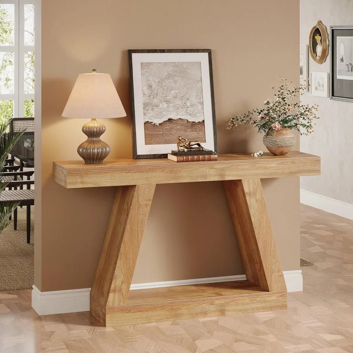 55-Inch Rustic Industrial Console Table with Storage, Perfect for Entryway and Living Room Decor | Wayfair North America