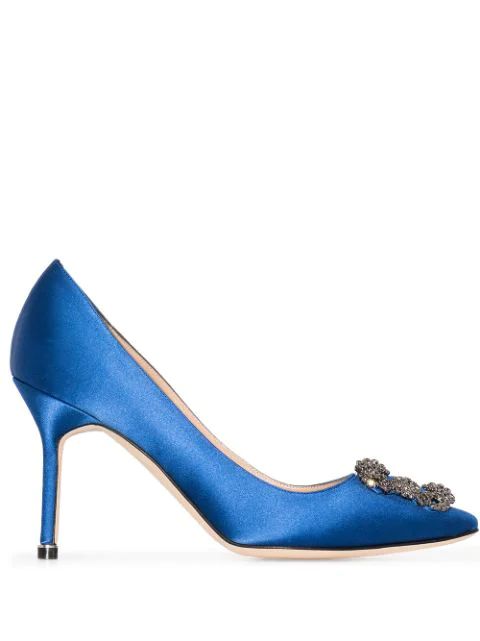 blue hangisi 90 satin pumps | Farfetch (UK)