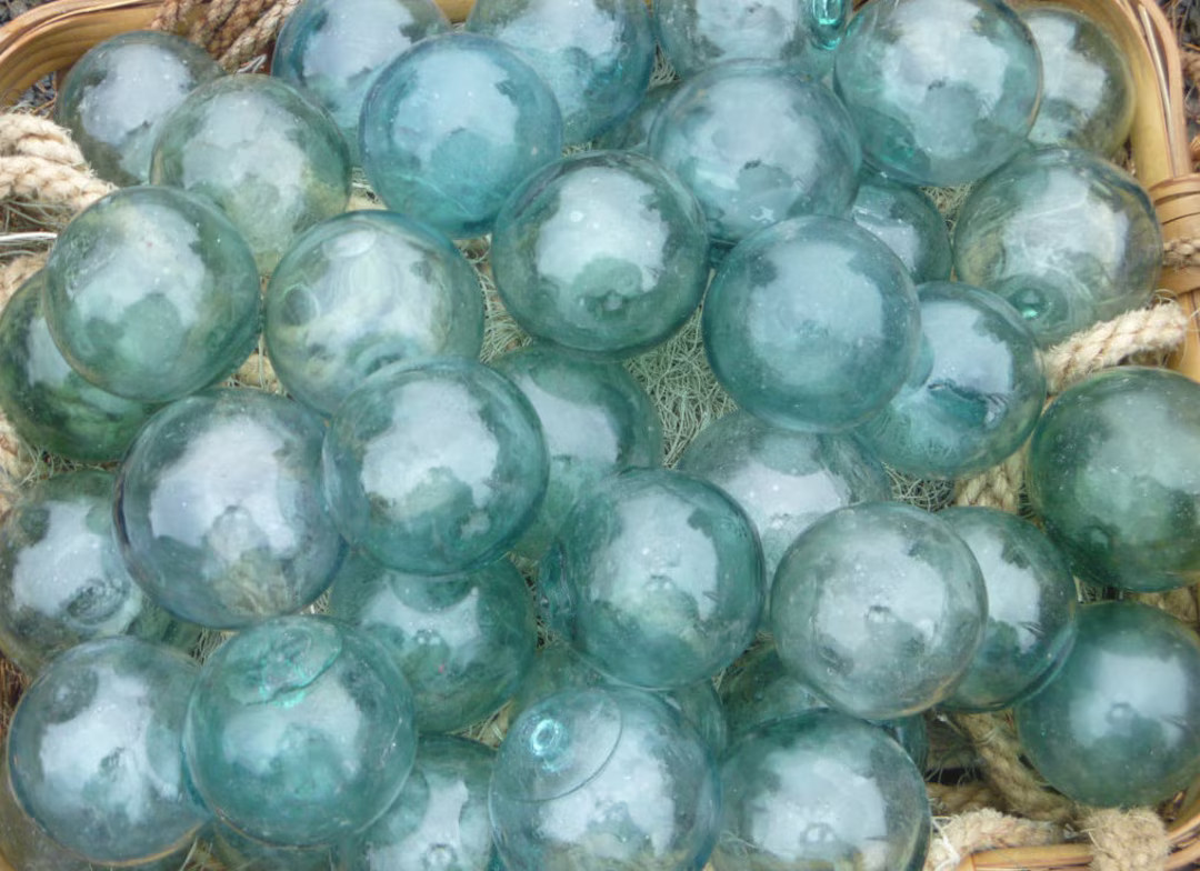 Vintage Japanese Glass FLOATS 3 Lot of 2 Blue-greens - Etsy | Etsy (US)