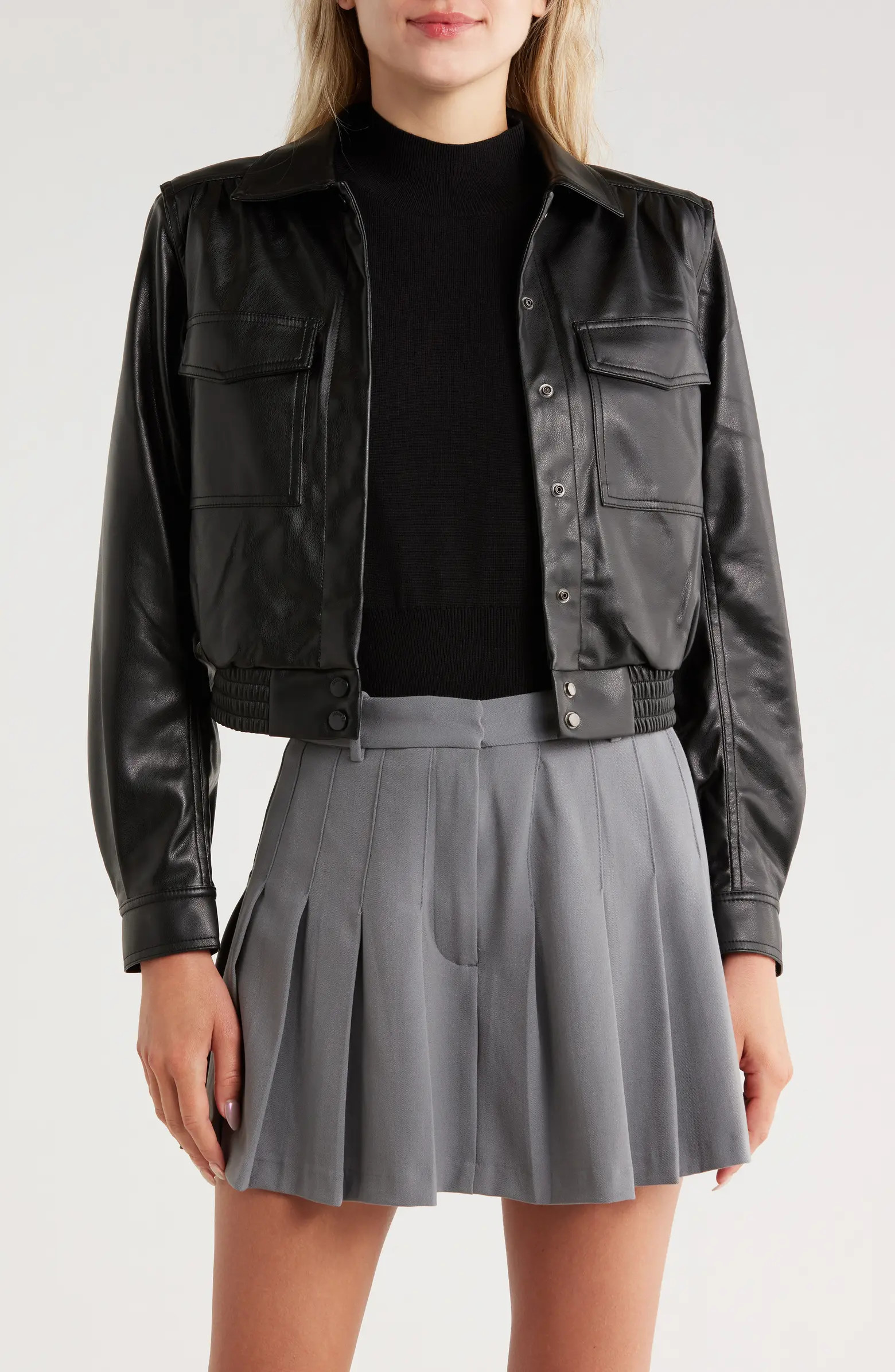 Flap Patch Pocket Faux Leather Jacket | Nordstrom Rack