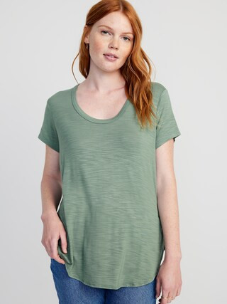 Luxe Voop-Neck Slub-Knit Tunic T-Shirt for Women | Old Navy (US)