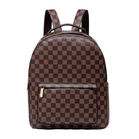 Daisy Rose Checkered Backpack bag - Luxury PU Vegan Leather (Black) | Walmart (US)