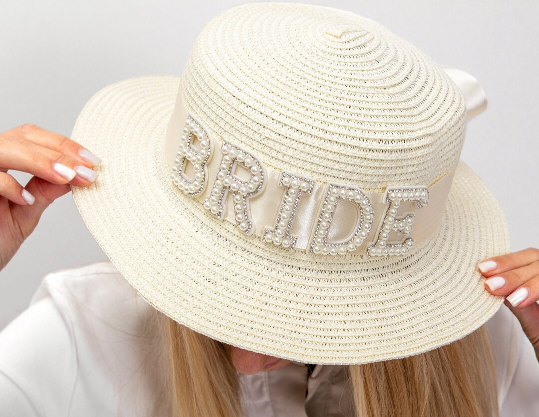 Custom Bride Sun Hats, Bride to Be Sun Hat, Bride Pearl Letters Sun Hats, Bridal Shower Gifts, Br... | Etsy (US)