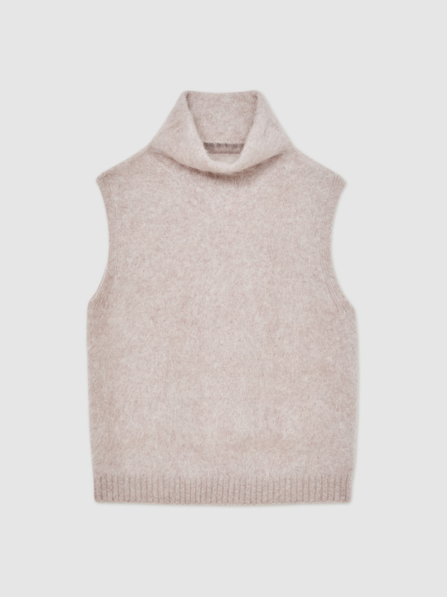 Reiss Atelier 100% Brushed-Cashmere Tank Top in Neutral - REISS | Reiss UK