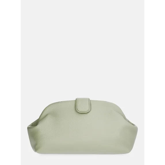 Free Assembly Women's Faux Leather Clutch Handbag, Sage Green | Walmart (US)
