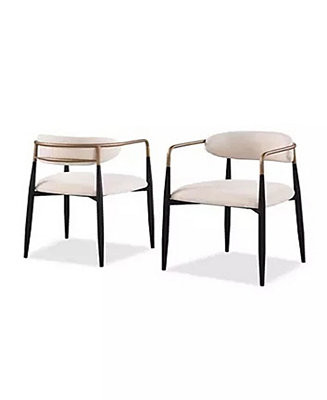 Furniture of America 2-Pc. Darcy Metal Upholstered Dining Chair Set - Macy's | Macy's