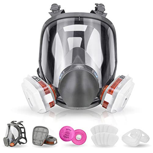 Reusable Respirator full Face Gas Cover, Organic Vapor Mask and Anti-fog, for Painting, mechanical polishing, logging, welding, Against Dust, Staining, Sanding & Cutting | Amazon (US)