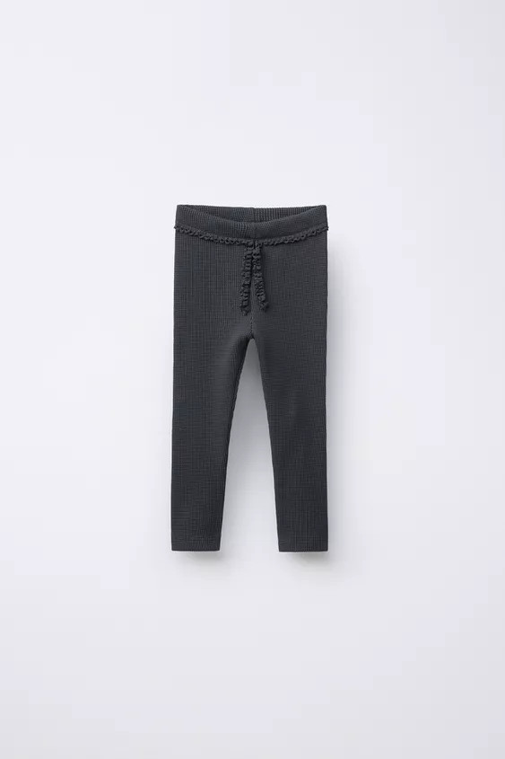 LACE DETAIL WAFFLE LEGGINGS | Zara US