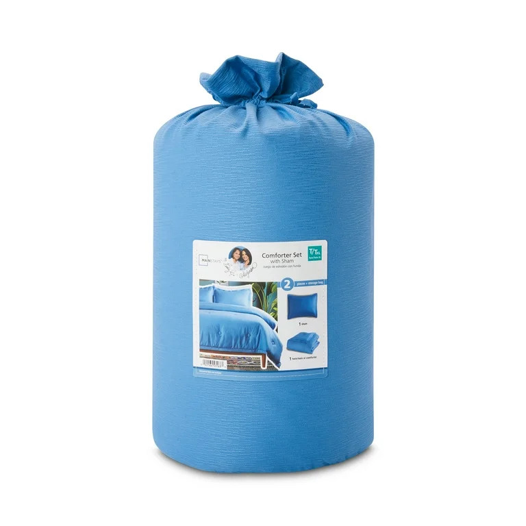 Mainstays by Becky G. & Alejandra Blue Comforter Set with Sham, Twin/Twin XL | Walmart (US)
