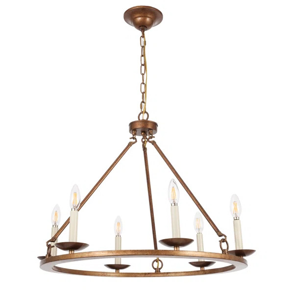 Tarantino 6-Light Candle Style Wagon Wheel Chandelier | Wayfair North America