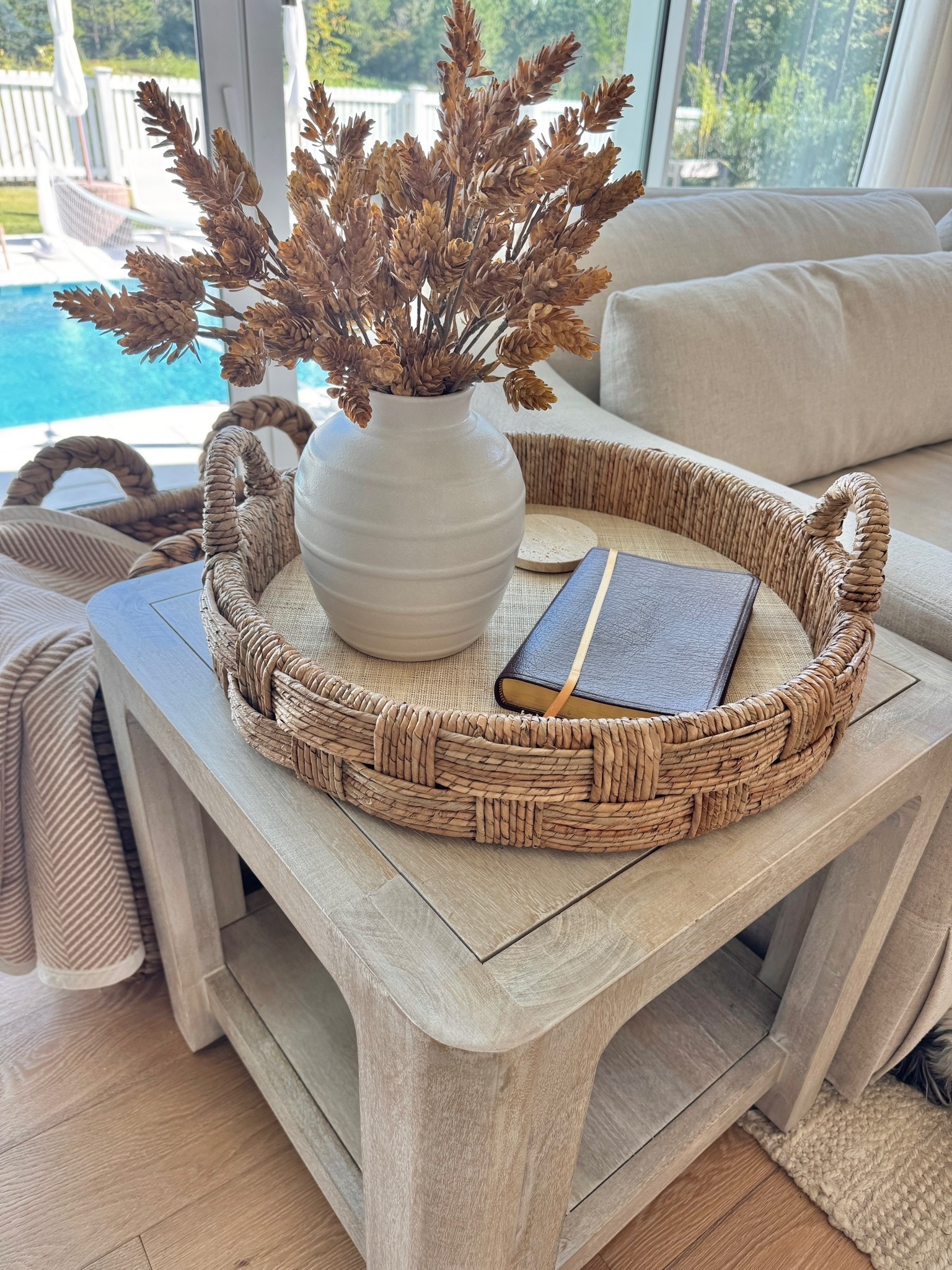Side table. Living room.  Tray is on sale!

#LTKSeasonal #LTKHome