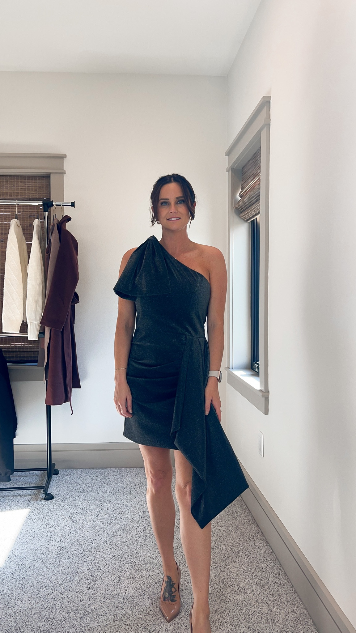 SALE - get $100 GC to Saks and free shipping / this dress is perfect for holiday parties, wear black tights under for the cooler weather / wedding guest dress / wearing a 6 

#LTKHoliday #LTKstyletip #LTKparties