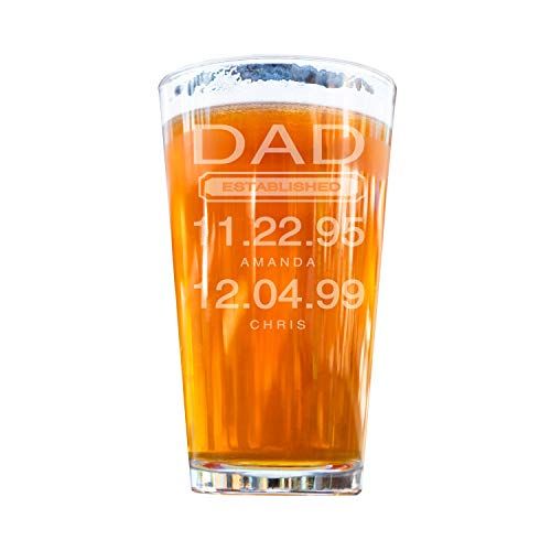 Dad Beer Glass Gift, Personalized Pint Glass, Engraved Father's Day Gift (16 Ounces) | Amazon (US)