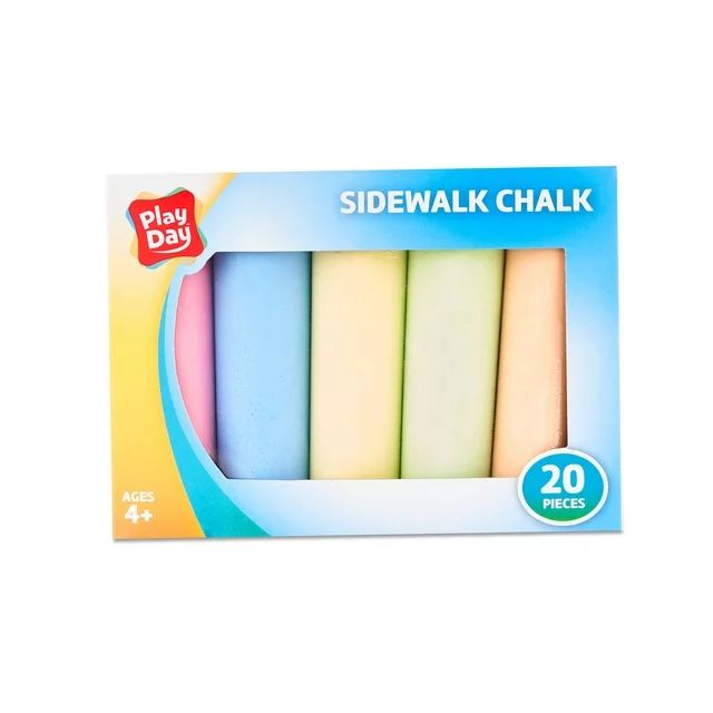 Play Day Sidewalk Chalk, 20 Pieces, Assorted Colors. - Walmart.com | Walmart (US)