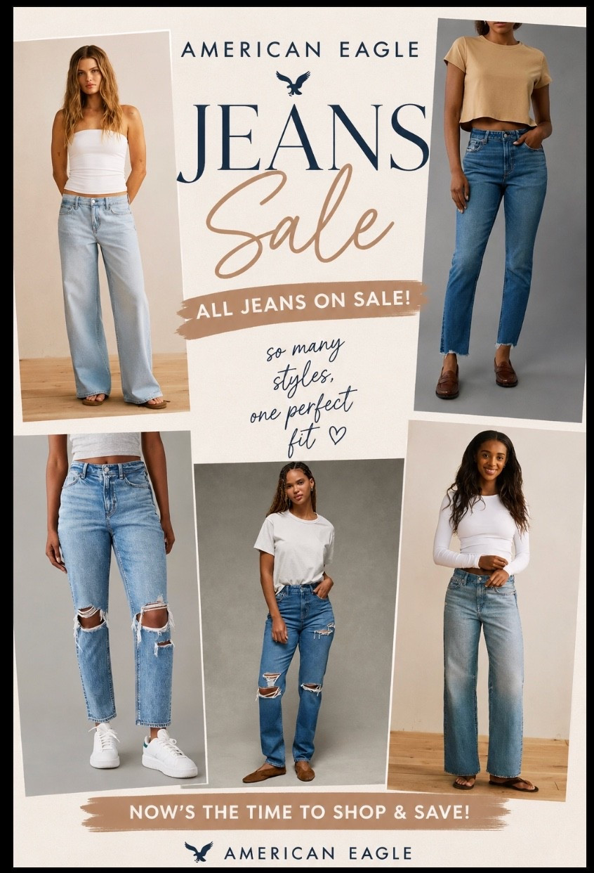 AE having their JEAN SALE!! All jeans on sale up to 40% off!!

#LTKSaleAlert #LTKSeasonal #LTKOver40