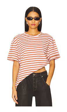 RAT BOI Boifriend T-shirt in Mocha Stripe from Revolve.com | Revolve Clothing (Global)