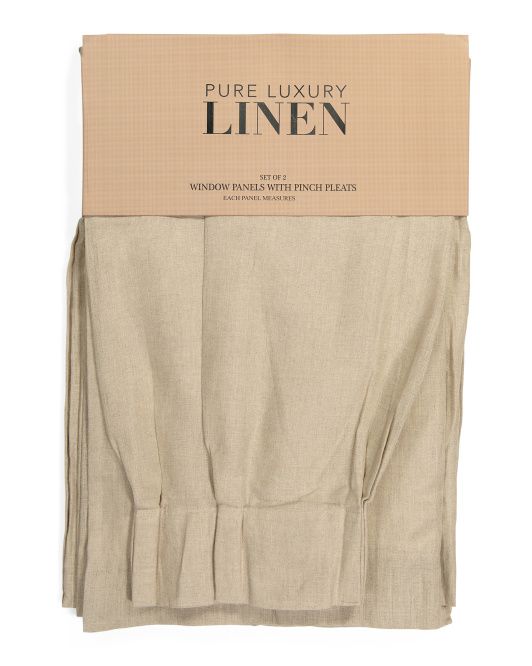 25x96 Set Of 2 Belgian Linen Pinch Pleat Lined Window Panels | Home Essentials | Marshalls | Marshalls