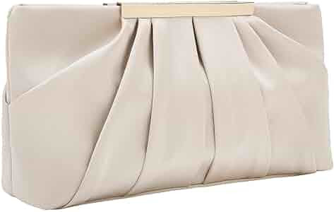CHARMING TAILOR Clutch Evening Bag Elegant Pleated Satin Formal Handbag Simple Classy Purse for W... | Amazon (US)