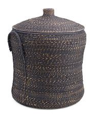 Large Rattan Storage Basket With Lids And Handles | Marshalls