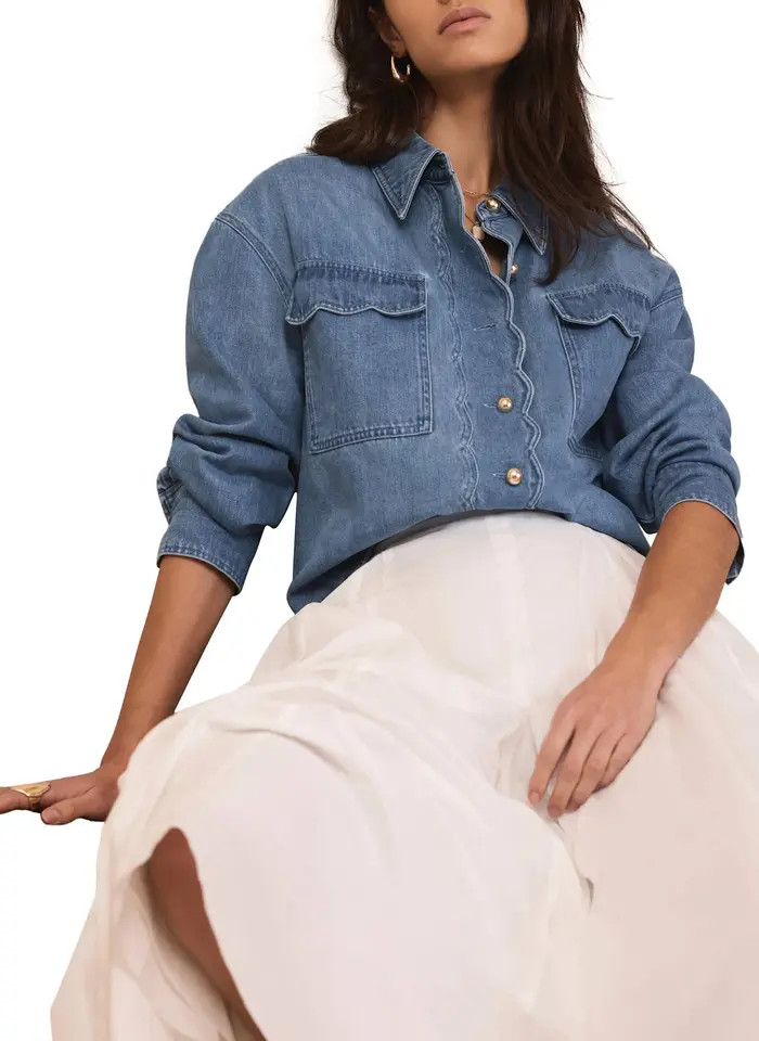Denim Scallop Shirt | Nordstrom