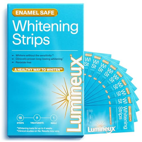 Lumineux Teeth Whitening Strips Kit - 9 Treatments (1 Month) - Peroxide Free - Enamel Safe for Whiter Teeth - Whitening Without The Sensitivity - Dentist Formulated - Sensitivity Free | Amazon (US)