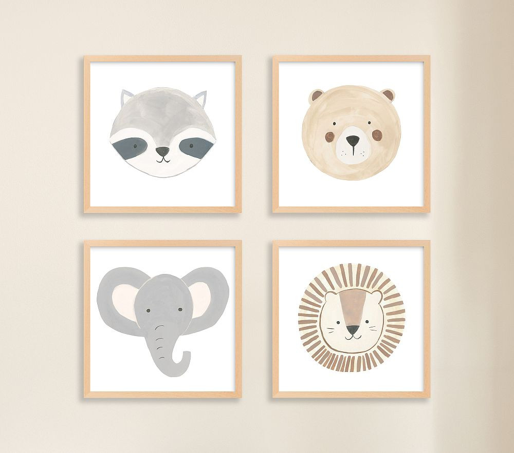 Minted® Animal Faces Wall Art Collection by Teju Reval | Pottery Barn Kids