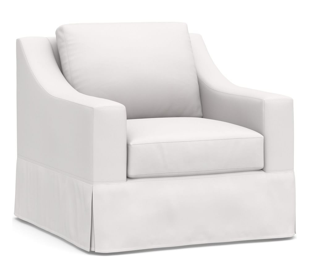 York Slope Arm Slipcovered Armchair | Pottery Barn (US)